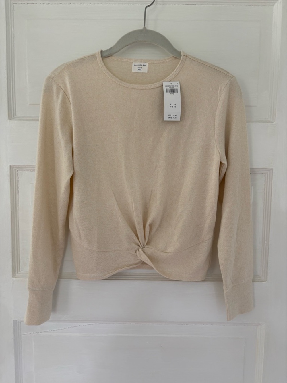 abercrombie kids Cream Twist-Front Long Sleeve Tee